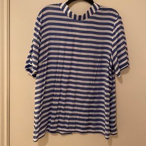 Banana Republic blue stripped short sleeve top XL